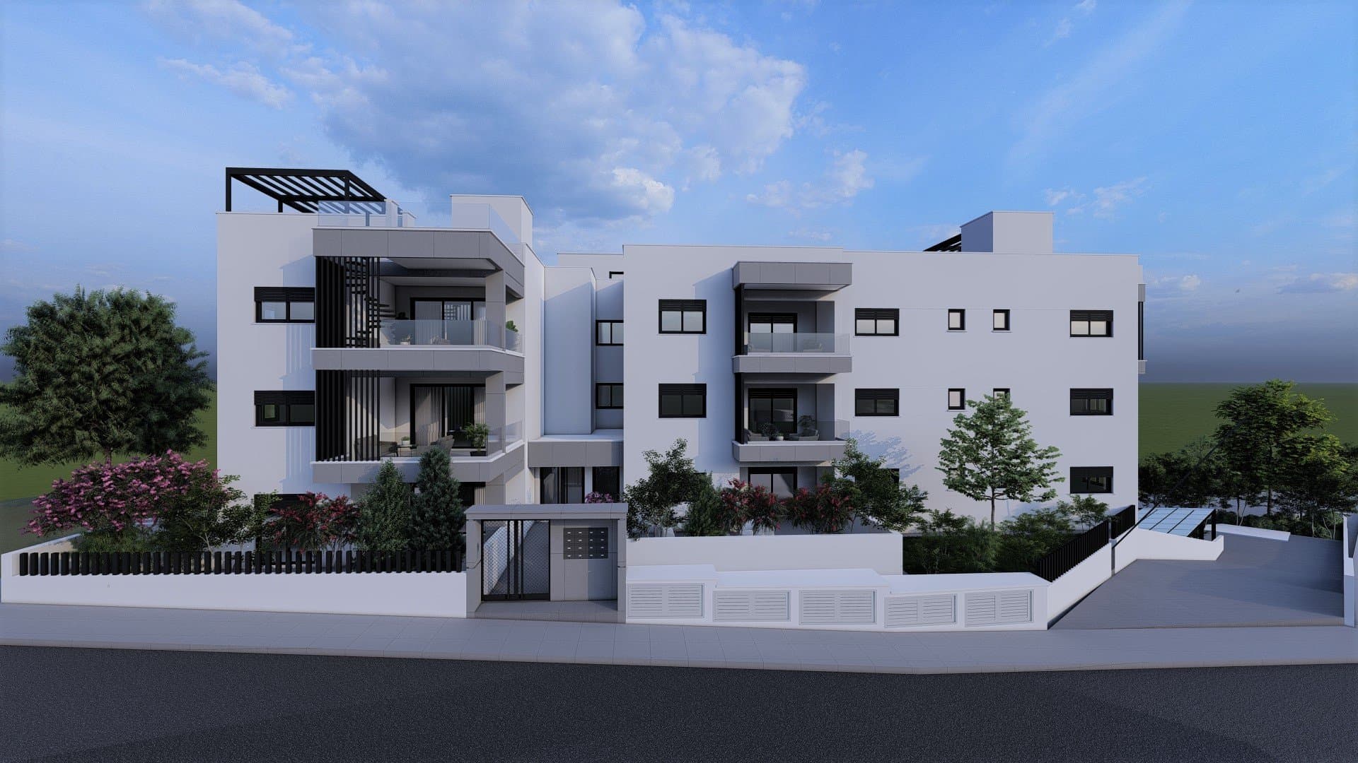 The architects' drawing of Simplicity 3 — exterior, before construction